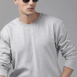 Roadster Men Grey Melange Solid Sweatshirt-picture-33
