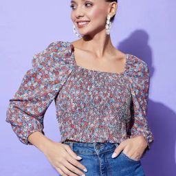 StyleStone Grey Printed Crop Top-image-55