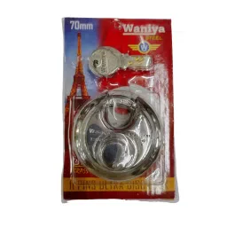 GENERIC Waniya 70 mm Stainless Steel Silver 4 Key Sets Ultra Disk Padlocks, VE#00055-43