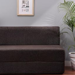 Solis Primus Comfort for all Coffee Brown 2-Seater Foam Fold Out Sofa Cum Bed-image-88