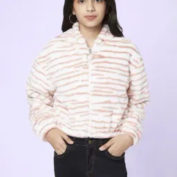 Coolsters by Pantaloons Kids White & Pink Cotton Striped Full Sleeves Sweatshirt-picture-14