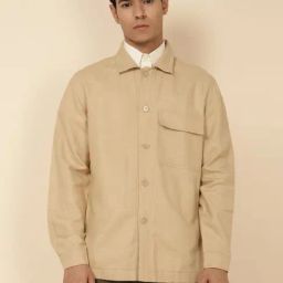 Fabindia Beige Regular Fit Cotton Linen Shacket-19