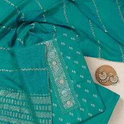 Koskii Floral Embroidered Unstitched Dress Material-picture-11