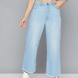Flying Machine Women Blue Wide Leg High-Rise Light Fade Stretchable Jeans-image-49