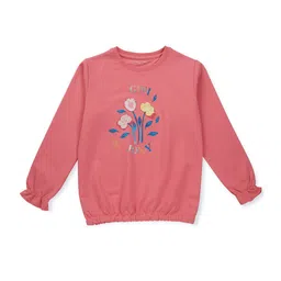 Gini and Jony Girls Floral Print Applique Blouson Cotton Top-image-38