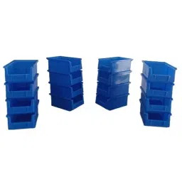 Avsar Plastic 170x115x75 mm Blue FPO Crate Bin 5 Capacity 1 Kg Approx with Verticle & Horizontal Partition (Pack of 16) image 2