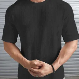 HUSHBUCKS Men Self Design Round Neck T-shirt-picture-24