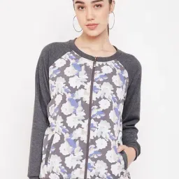 PURYS Grey Floral Print Jacket-63