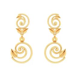 P.C. Chandra Jewellers 22k Gold Spiral Tiny Leaves
 Dangler Earrings-picture-42