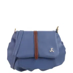 Mochi Blue Synthetic Solid Sling Handbag-34