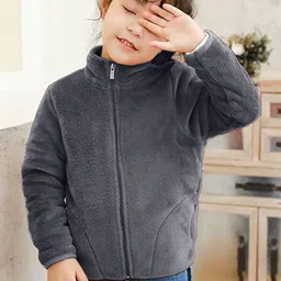 Babymoon Unisex Kids Solid Fleece Winter Jacket-56