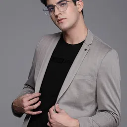 Allen Solly Self Design Textured Single-Breasted Smart Casual Blazer-image-67