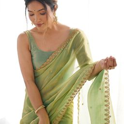 Anouk Embellished Sequinned Tissue Saree-10