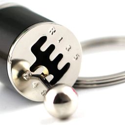 HEAVY DRIVER® 6Speed Creative Auto Part Model Gear Box Keychain Chrome Six-speed Manual Transmission Shift Lever Keyring Key Chain Turbo Car Gear Shift Stick Knob Keyfob image 1