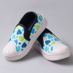 Cute Walk by Babyhug Casual Shoes With Slip On Closure Heart Print - Blue-image-32