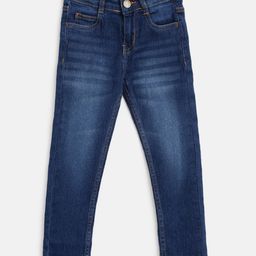 Tales & Stories Slim Fit Mid Rise Solid Jeans - Blue-image-5