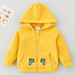 Kookie Kids Full Sleeves Hooded Sweatshirt Printed - Yellow-image-29