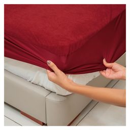 MY ARMOR 220 GSM Waterproof Terry Cotton Mattress Protector King - Red-98
