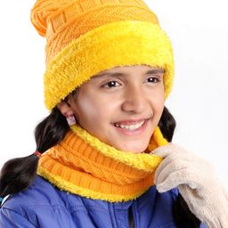 Pine Kids Woollen Cap and Snood Set Yellow - Diameter 15.5 cm-image-72