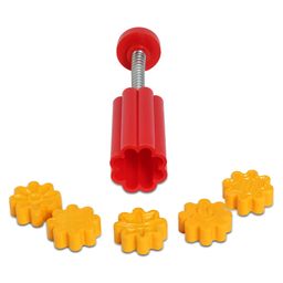 DS Flower Shape Peda Sweet Fast Stamping Mithai Cutter Plastic - Yellow-picture-11