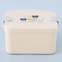 ZOE Bear Printed Lunch Box with Cutlery - Brown-image-3