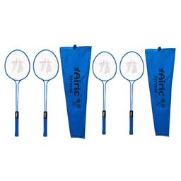 Airic Stylish Xtreme Double Shaft Set of 4 with cover for leisure purpose Badminton Kit (Blue)-16