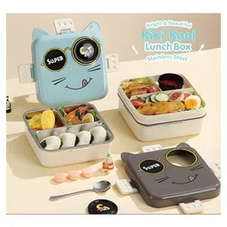 AKN TOYS Insulated Lunch Box Kiki Kool Double Layer Lunch Box Six Compartment Insulated Stainless Steel Lunch Box Portable Lunch Box 1120ml - (Pack of 1 - Color May Vary)-picture-15