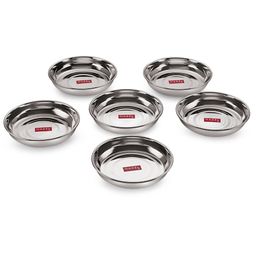 HAZEL Designer Steel Dishes / Plates - 6 Pcs Set - Small.-0