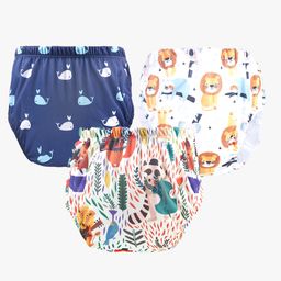 Chinmay Kids Baby Panty Boys and Girls Reusable Washable Printed Panty Pack of 3 - Multicolor-image-65