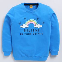 Kidcity Full Sleeves Typography Printed Sweatshirt - Sulphur Blue-image-56