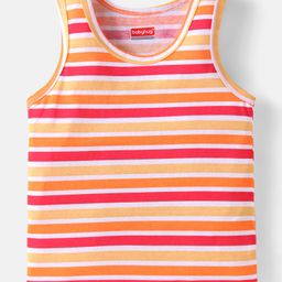 Babyhug 100% Cotton Knit Sleeveless Sando with Stripes - Red & Yellow-picture-16