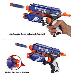Planet of Toys Foam Blaster Blaze Storm Gun Toy Unbreakable Safe and Long Range Comes with 5 Bullets and 5 Suction Darts- Multi Color image 2