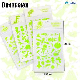 FunBlast Glow in The Dark Space and Dinosaur Theme 3D Stickers Set  4 Sheets image 3
