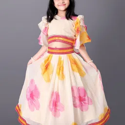 BAESD Girls Printed Ready to Wear Lehenga & Blouse-21
