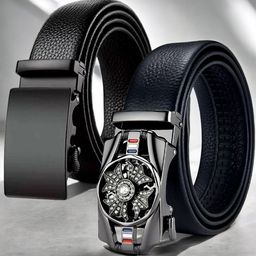 The Roadster Lifestyle Co Set Of 2 Textured Formal Belts-image-34