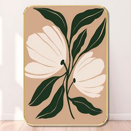 SAF Beige & White Botanical Flowers and Leaves Wooden Wall Art-image-76