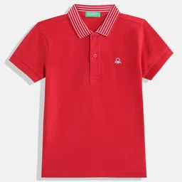 United Colors of Benetton Boys Pure Cotton Polo Collar T-shirt-image-79