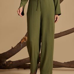 Kazo Women Striped Relaxed Fit Mid-Rise Trousers-image-52