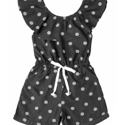 Hunny Bunny Girls Black & White Printed Cotton Jumpsuit-27