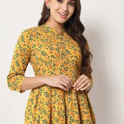 KBZ Mandarin Collar Printed Cotton Tunic-image-1