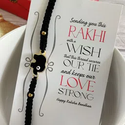 EL REGALO Unisex-Kids Black Rakhi & Roli Chawal Set-21