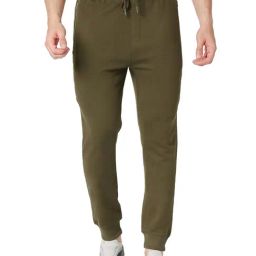 Basics Olive  Slim Fit Joggers-image-26