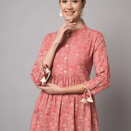 KBZ Floral Print Mandarin Collar Top-image-1