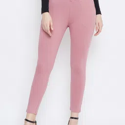 Clora Creation Women Pink Solid Treggings-picture-16
