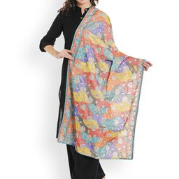 Dupatta Bazaar Multicoloured Kantha-Work Embroidered Dupatta-7