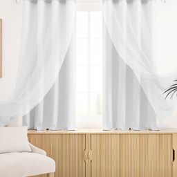 Story@home White 2 Pieces Black Out & Sheer Window Curtains-picture-27