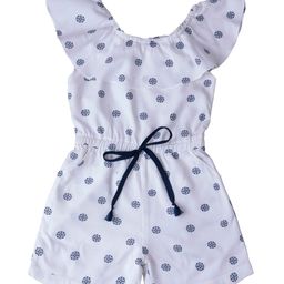 Hunny Bunny Girls White & Navy Blue Printed Jumpsuit-image-97