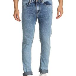 High Star Light Blue Lightly Washed Slim Fit Jeans-image-100