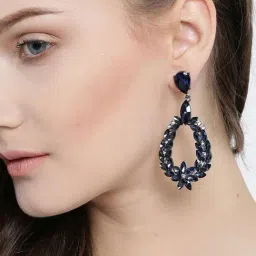 YouBella Stylish Silver-Plated Dangler Earrings-image-53
