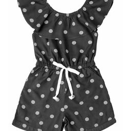 Hunny Bunny Girls Black & White Printed Cotton Jumpsuit-45